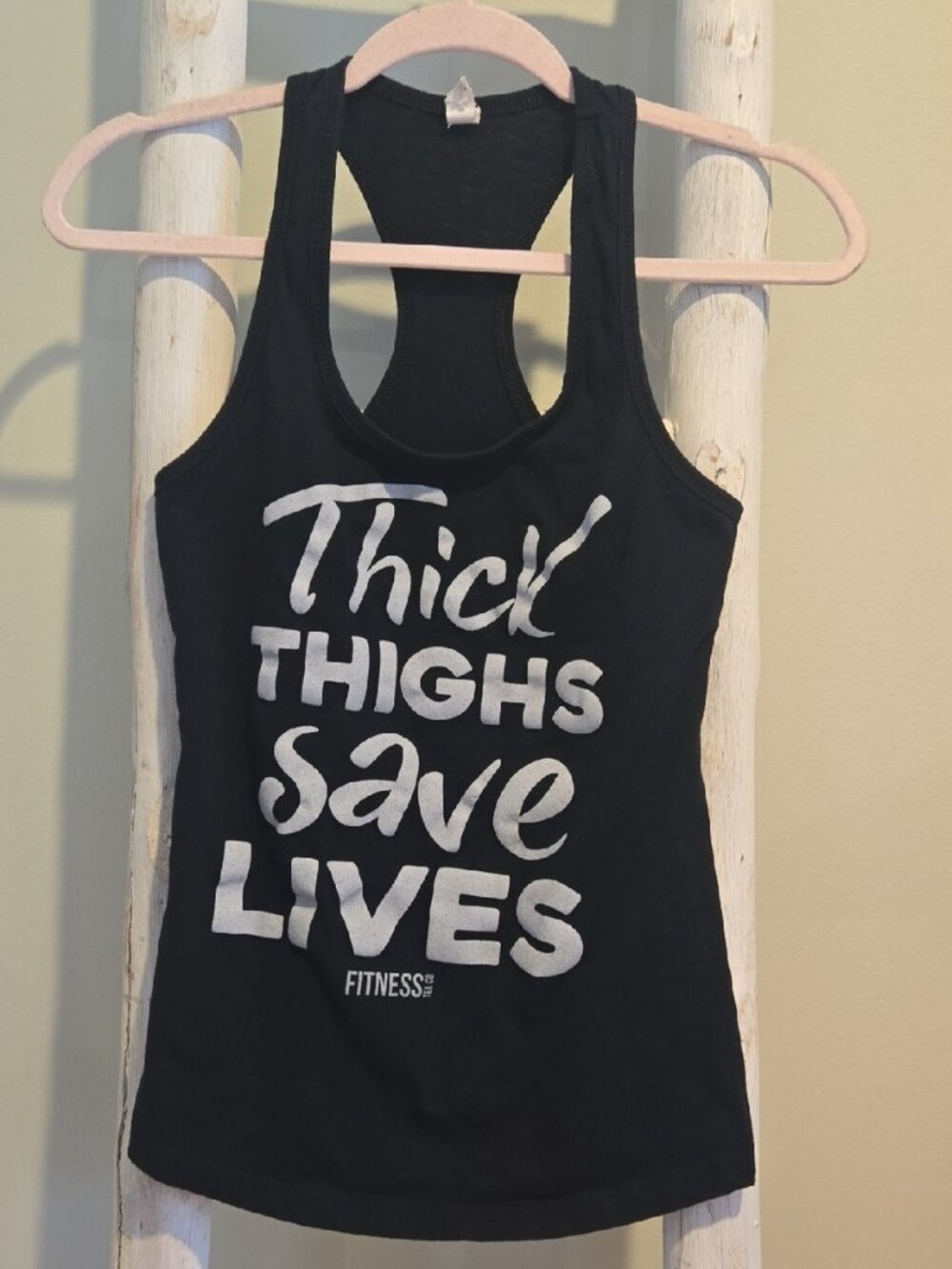 Black Graphic Racerback Gym Tank Top